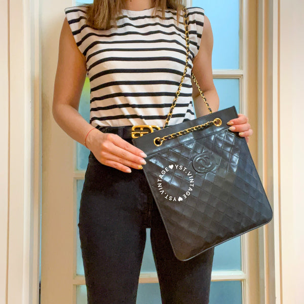 Vintage Chanel 2-Way Bag - Black 005
