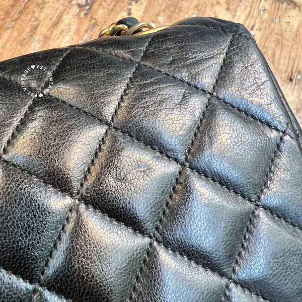 Vintage Chanel 19cm Mini CF Bag - Black x Gold