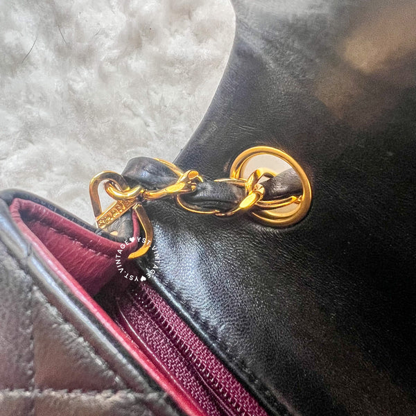 Vintage Chanel Mini Square Flap Bag - Black x Gold 004