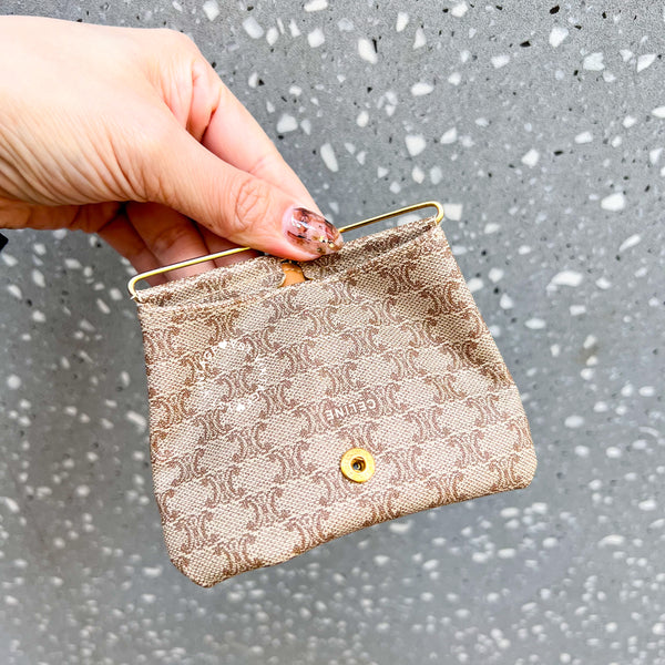 Vintage CELINE Sulky Macadam Coins Bag 004 - Beige