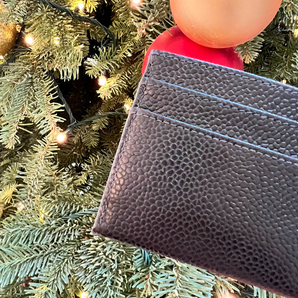 Vintage Chanel Caviar Coco Classic Card Holder - Black