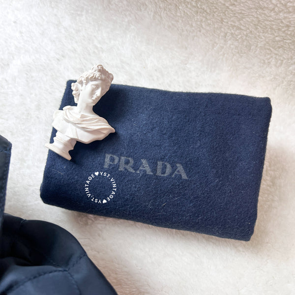 Vintage Prada Nylon Quilted Backpack - Navy