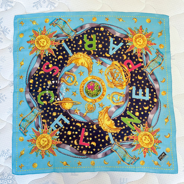Vintage CELINE Scarf/ Handkerchief - Astrolabe