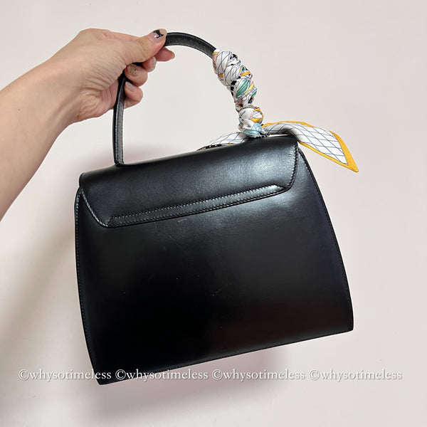 Vintage CELINE Planet Push Lock Kelly Bag - Black
