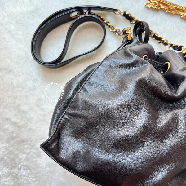 Vintage Chanel Bucket Bag - Black