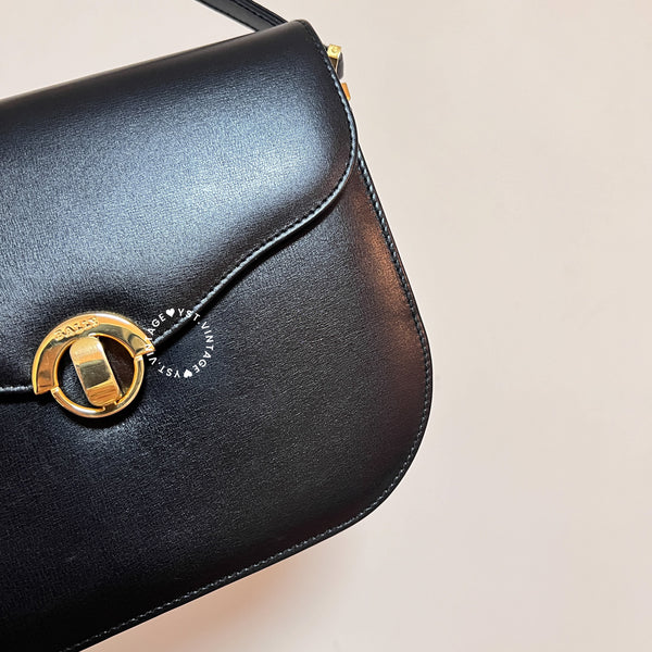 Vintage Bally 2-way Turn-lock Shoulder Bag - Black