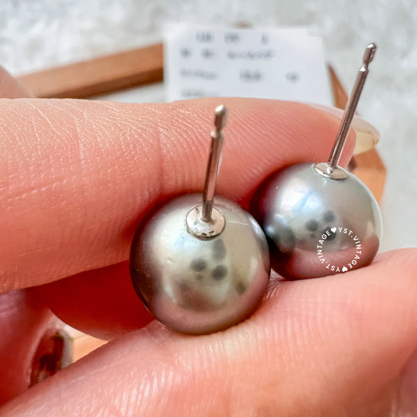 10mm+ 大溪地 Tahiti Pearl PT900 Earrings - Ocean Blue