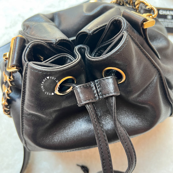 Vintage Chanel Bucket Bag - Black