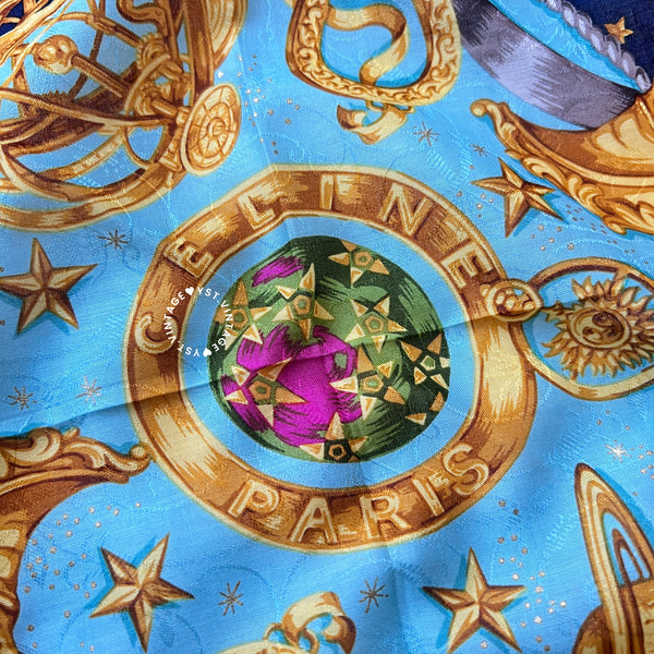 Vintage CELINE Scarf/ Handkerchief - Astrolabe