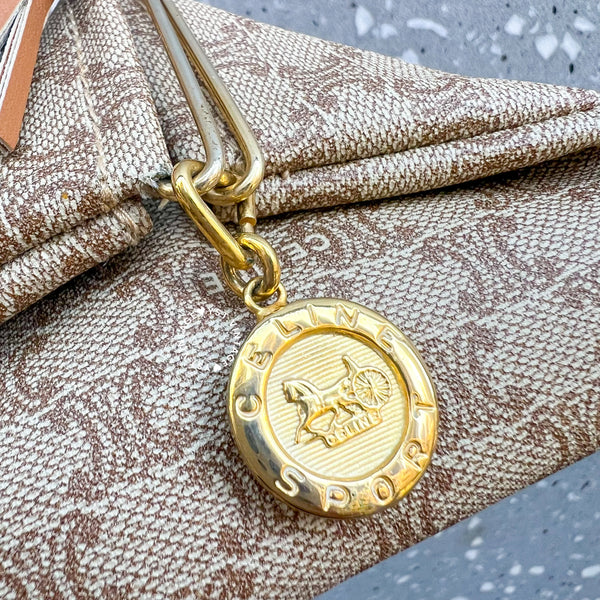 Vintage CELINE Sulky Macadam Coins Bag 004 - Beige