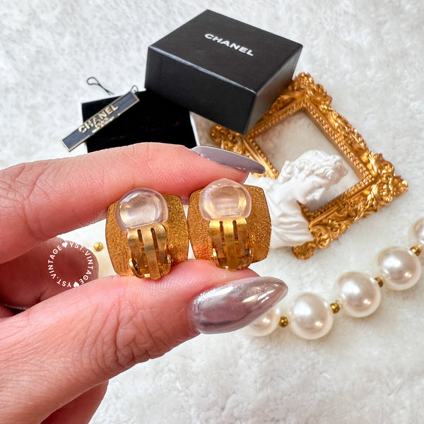 Vintage Chanel 96P Coco Mark Square Ear Clips