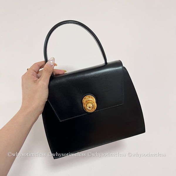 Vintage CELINE Planet Push Lock Kelly Bag - Black