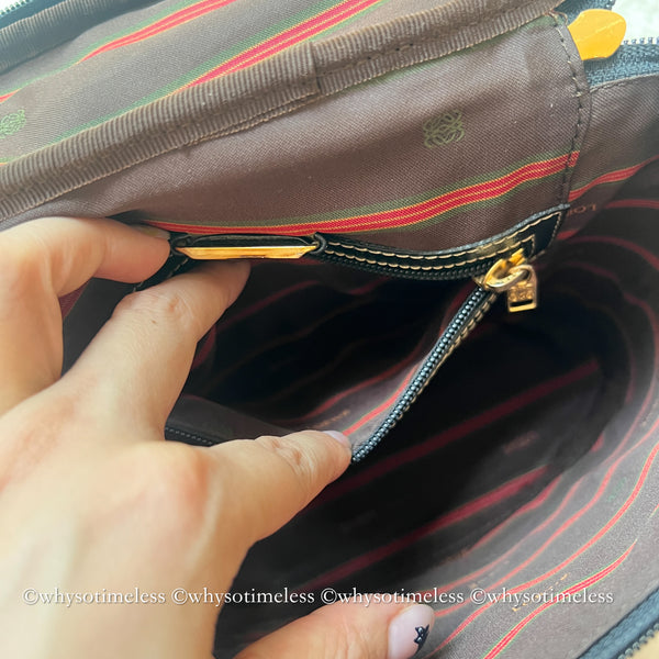 Vintage Loewe Velazquez Twist Handle Bag - Black