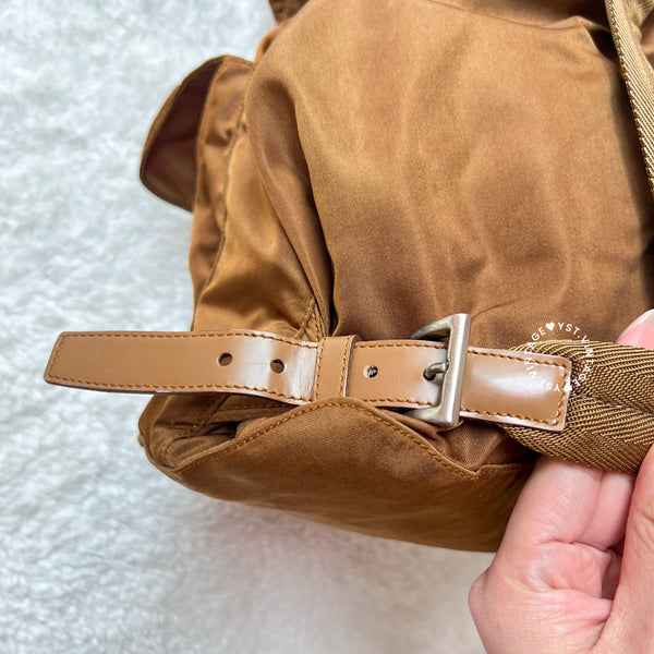 Vintage Prada Tessuto Nylon Vela Backpack - Caramel Brown