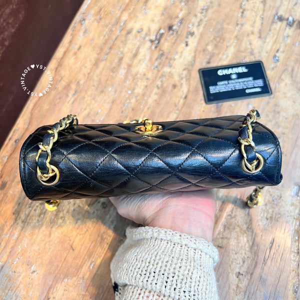 Vintage Chanel 19cm Mini CF Bag - Black x Gold