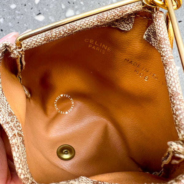 Vintage CELINE Sulky Macadam Coins Bag 004 - Beige
