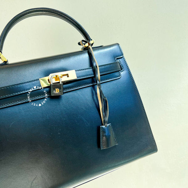 Vintage Bally Kelly Bag - Black K32