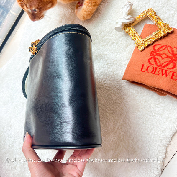 Vintage Loewe Velazquez Twist Handle Bag - Black