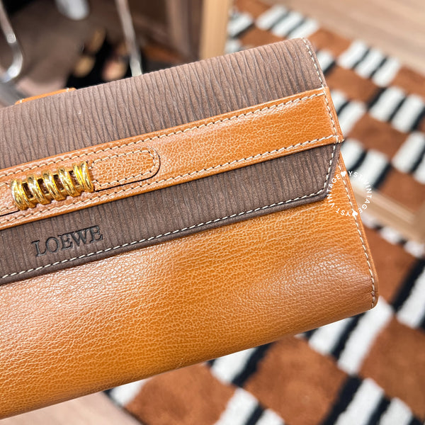 Vintage Loewe Velasquez Long Wallet - Caramel