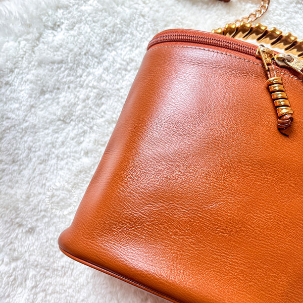 Vintage Loewe Velazquez Twist Handle Bag - Caramel Brown