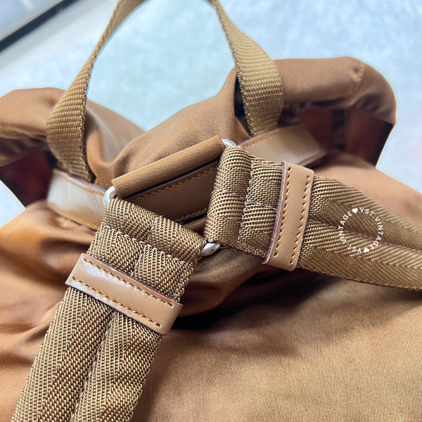 Vintage Prada Tessuto Nylon Vela Backpack - Caramel Brown