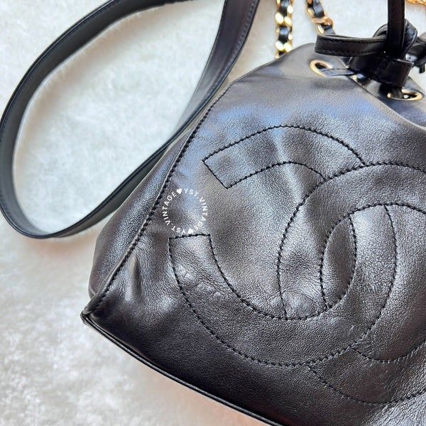 Vintage Chanel Bucket Bag - Black