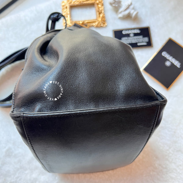 Vintage Chanel Bucket Bag - Black