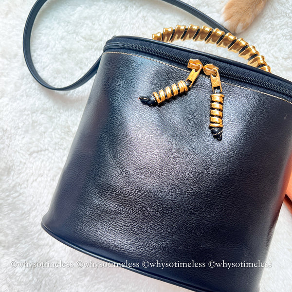Vintage Loewe Velazquez Twist Handle Bag - Black