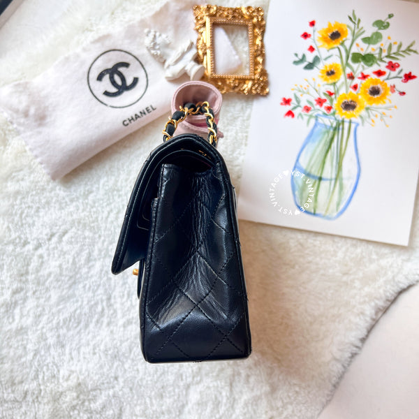 【8.28 中古拍賣】Vintage Chanel Small Classic Flap Bag CF23 - Black 005