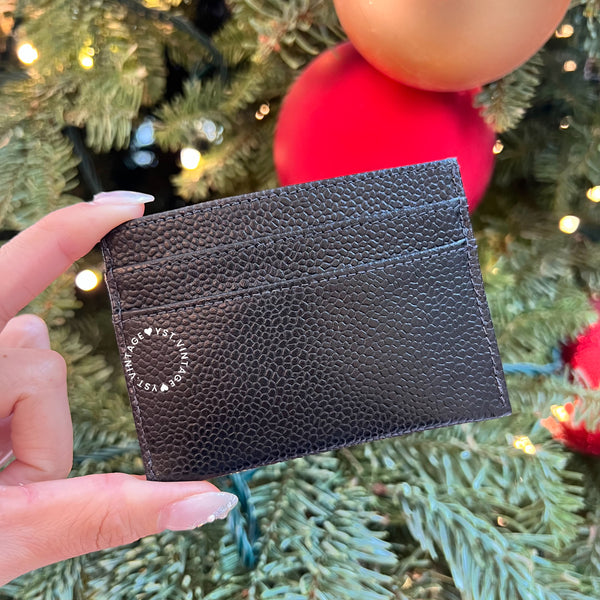 Vintage Chanel Caviar Coco Classic Card Holder - Black