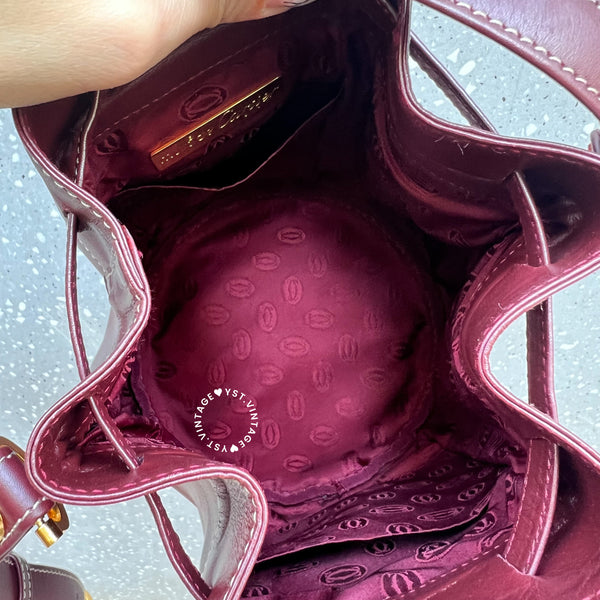 Vintage Cartier MUST DE CARTIER Mini Bucket Bag - Burgundy