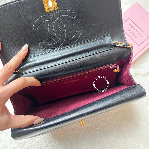 Vintage Chanel Double Flap Bag - Black 005