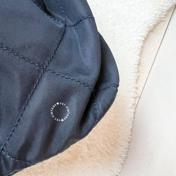 Vintage Prada Nylon Quilted Backpack - Navy