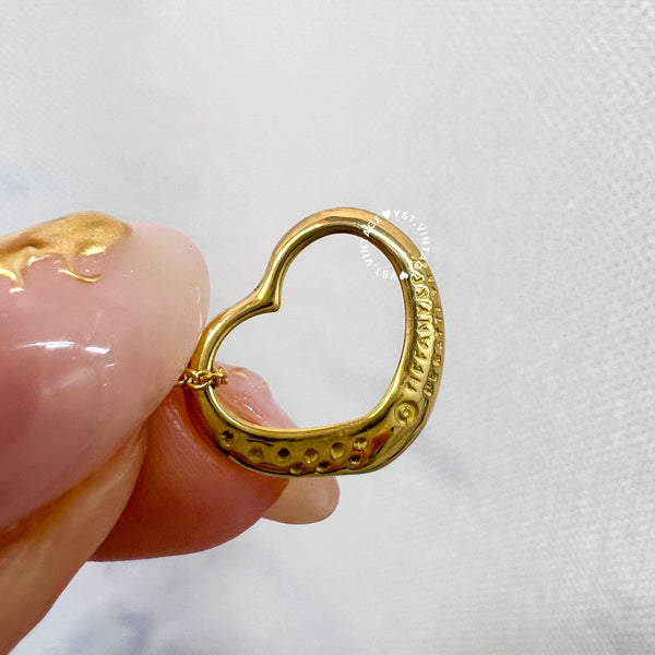 Vintage Tiffany & Co. Elsa Peretti 18KYG Open Heart Necklace