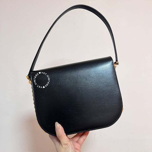 Vintage Bally 2-way Turn-lock Shoulder Bag - Black