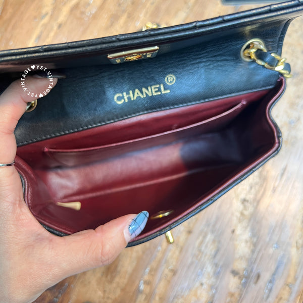 Vintage Chanel 19cm Mini CF Bag - Black x Gold