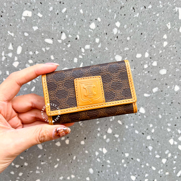 Vintage CELINE Macadam Key Case (6 Key Rings) - Brown