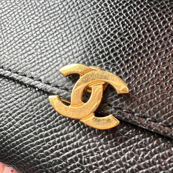 【古物拍賣 - 5 Sep】Vintage Chanel Caviar Coco Lock Card Holder - Black