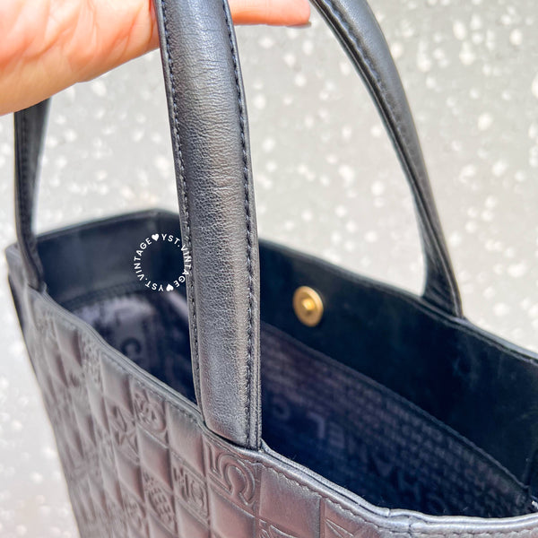 Vintage Chanel Camellia Vivian Tote Bag - Black