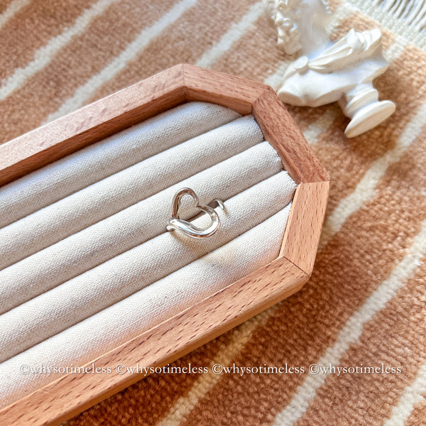 Vintage Tiffany & Co. Elsa Peretti Sterling Silver Open Heart Ring