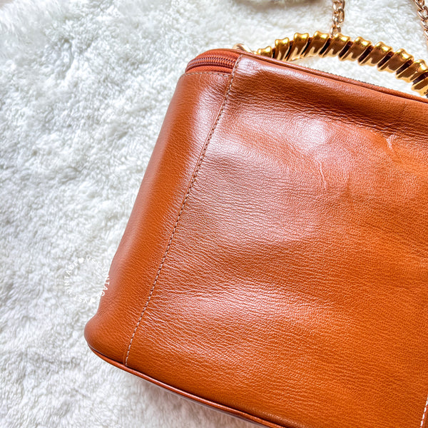 Vintage Loewe Velazquez Twist Handle Bag - Caramel Brown
