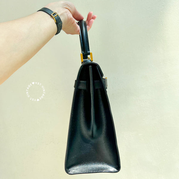 Vintage Bally Kelly Bag - Black K32