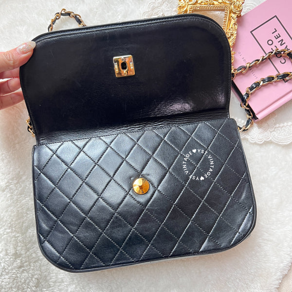 Vintage Chanel Double Flap Bag - Black 005