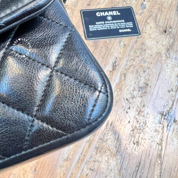 Vintage Chanel 19cm Mini CF Bag - Black x Gold