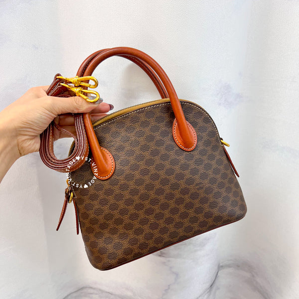 Vintage CELINE 1990s Macadam Mini Bolide - Brown 002