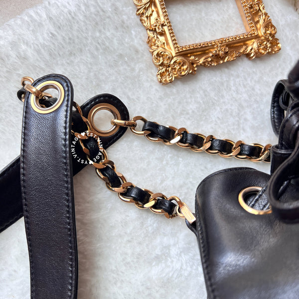 Vintage Chanel Bucket Bag - Black