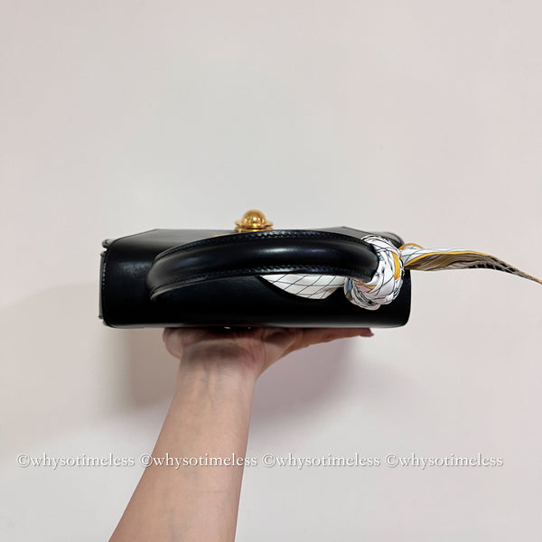 Vintage CELINE Planet Push Lock Kelly Bag - Black