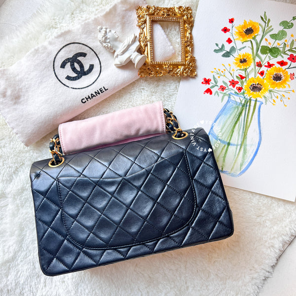 【8.28 中古拍賣】Vintage Chanel Small Classic Flap Bag CF23 - Black 005