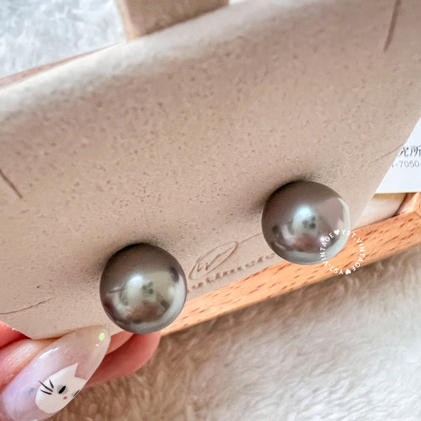 10mm+ 大溪地 Tahiti Pearl PT900 Earrings - Ocean Blue