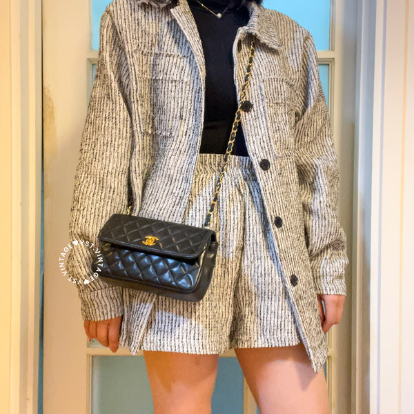 Vintage Chanel 19cm Mini CF Bag - Black x Gold